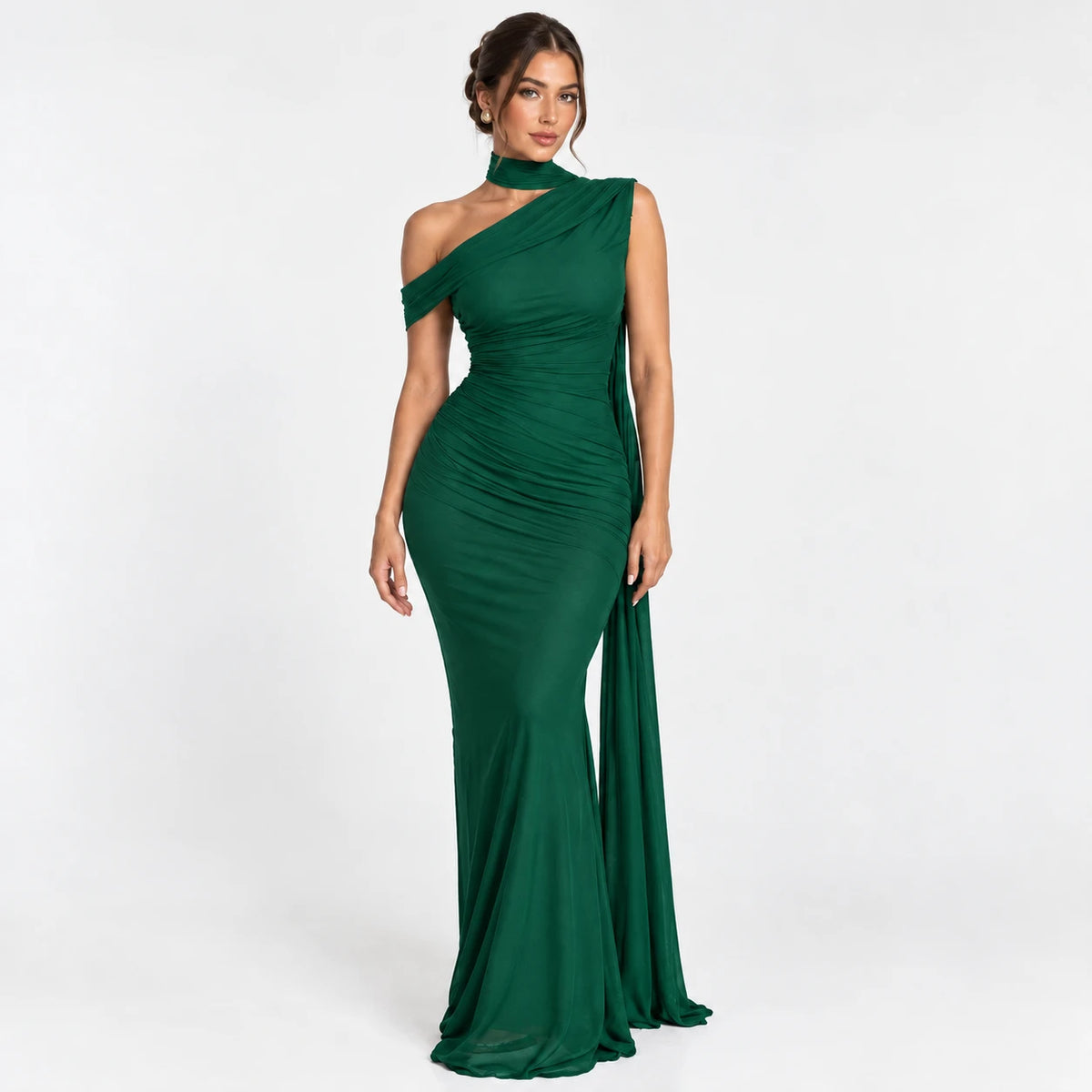 Women's One-Shoulder Snatched Hourglass Shaping Gown