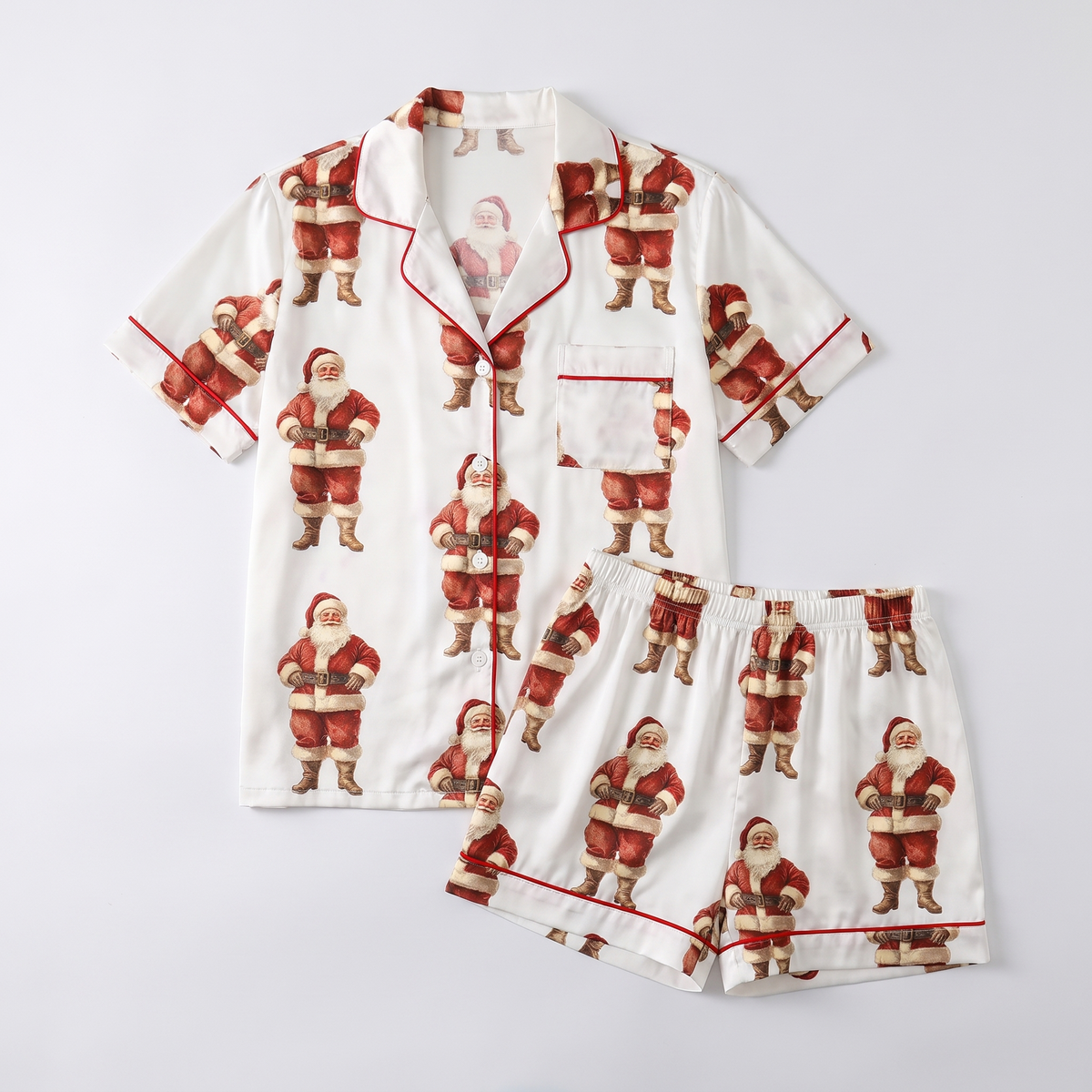 Classic St. Nick Women's Pajama Set - flat lay
