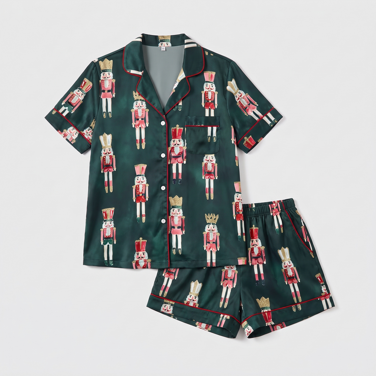 Emerald Nutcracker Women's Pajama Set - flat lay