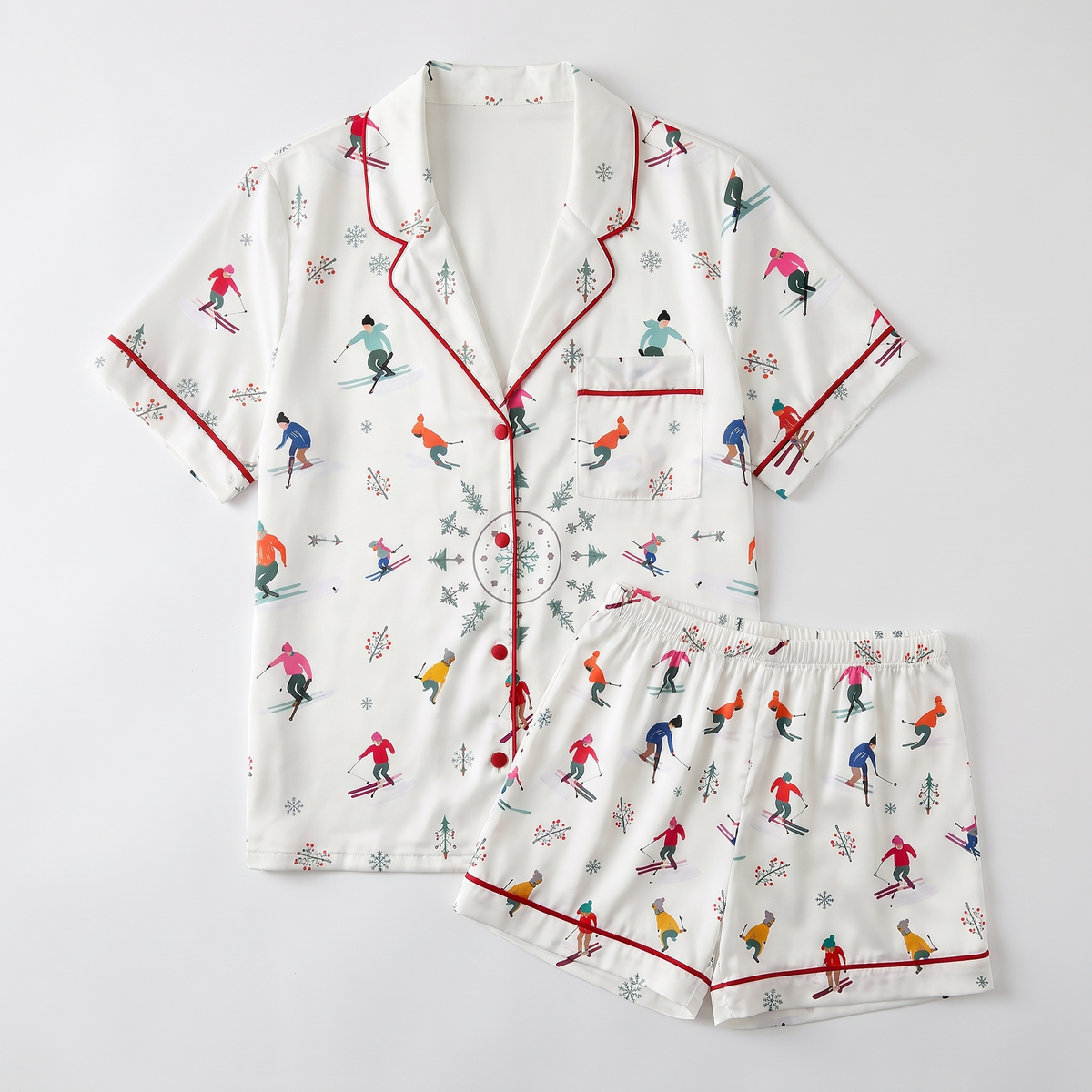 Winter Après Ski Women's Pajama Set - flat lay