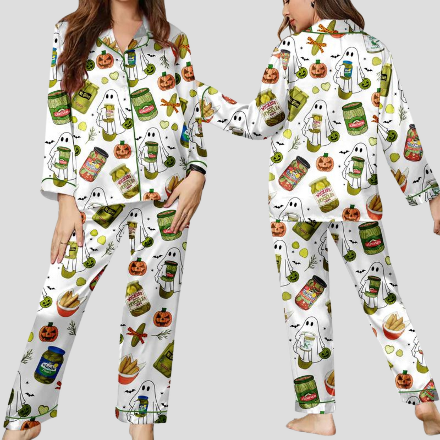 Spooky Pickle Girlie Halloween Women's Pajama Set