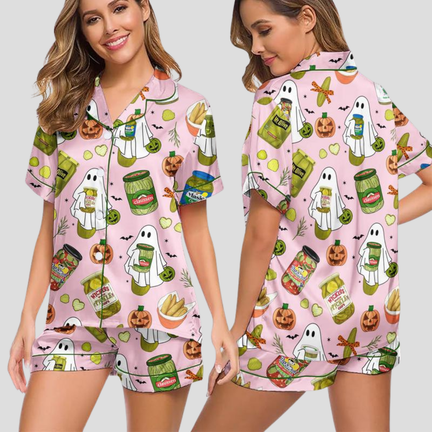 Spooky Pickle Girlie Halloween Women's Pajama Set