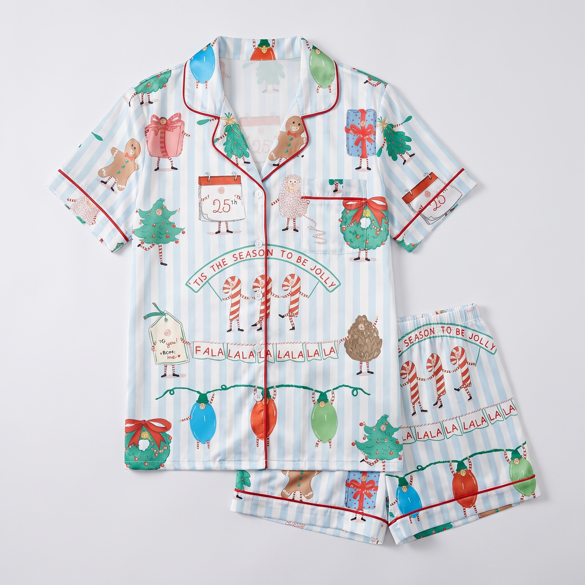 Tis The Season To Be Jolly Women's Pajama Set - flat lay