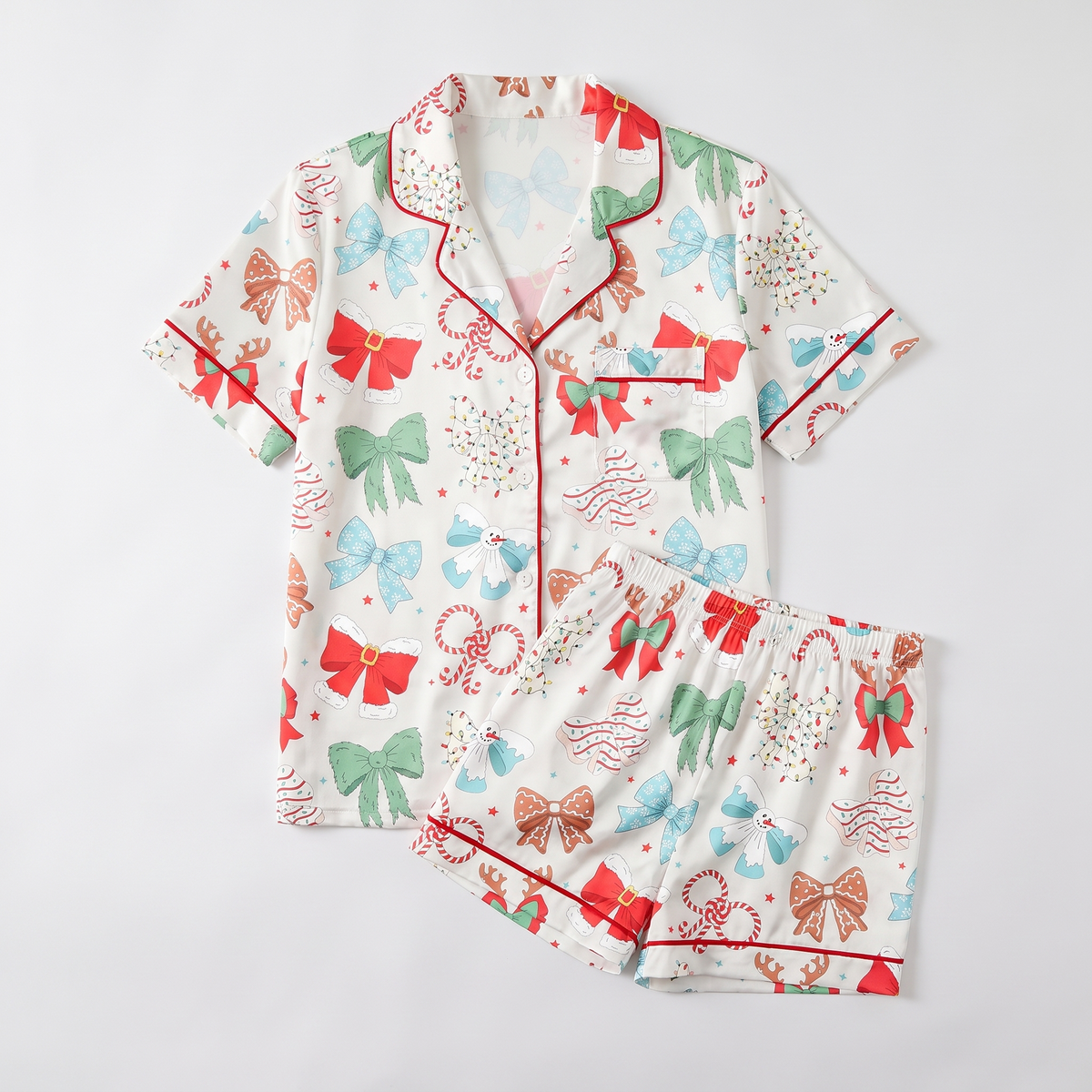 Mint & Pink Coquette Women's Pajama Set - flat lay