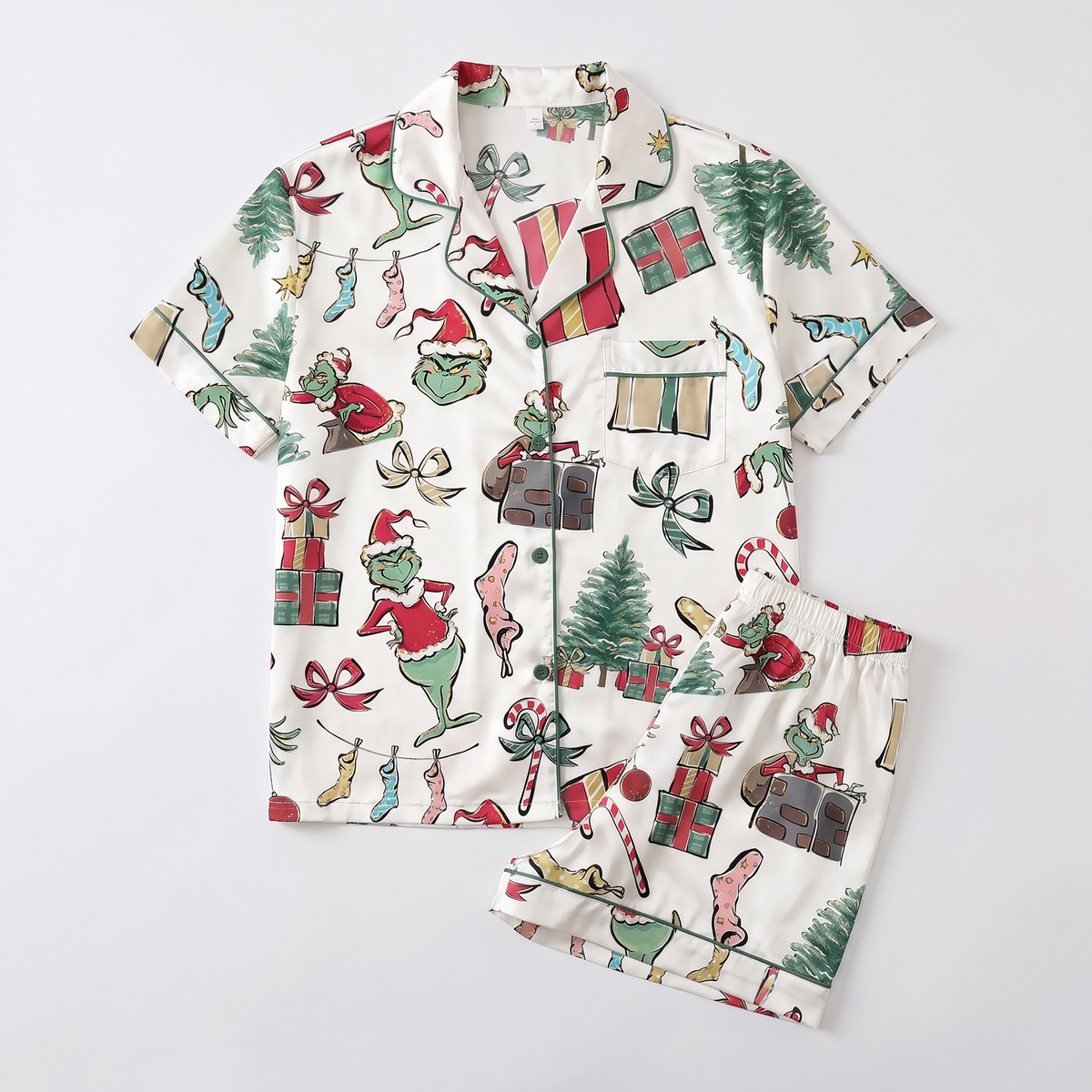 Mean Green Sketches Inspired Women's Pajama Set - flat lay