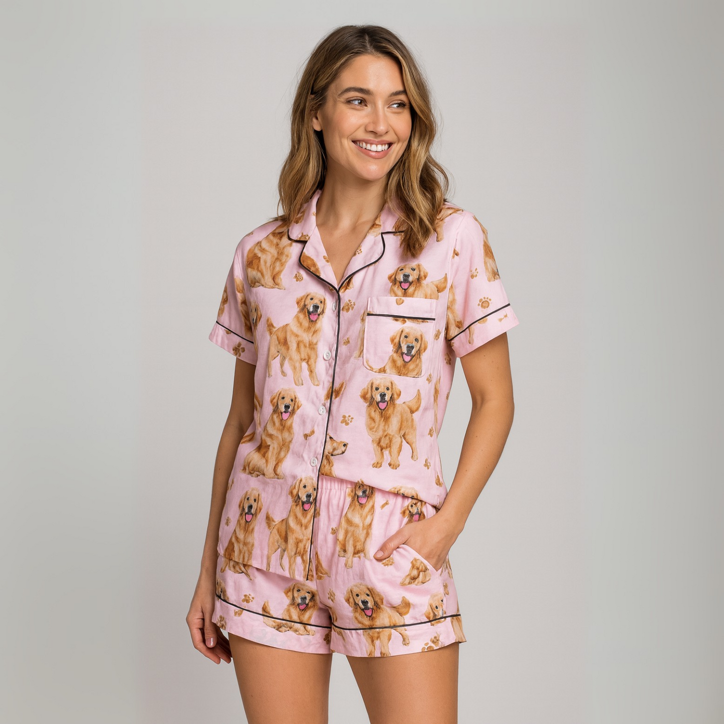 Golden Retriever Girlie Women's Pajama Set