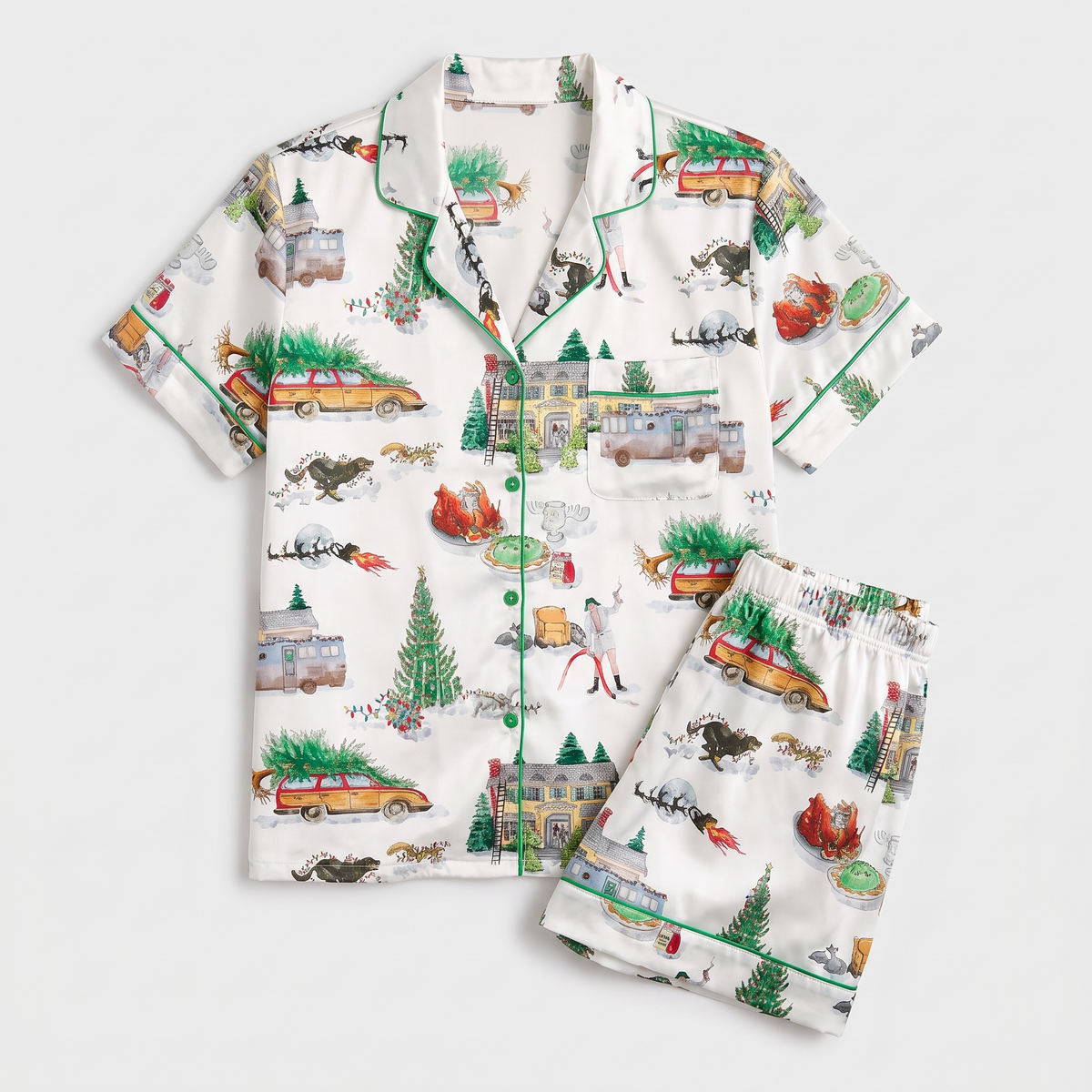Family Truckster Inspired Women's Pajama Set - flat lay