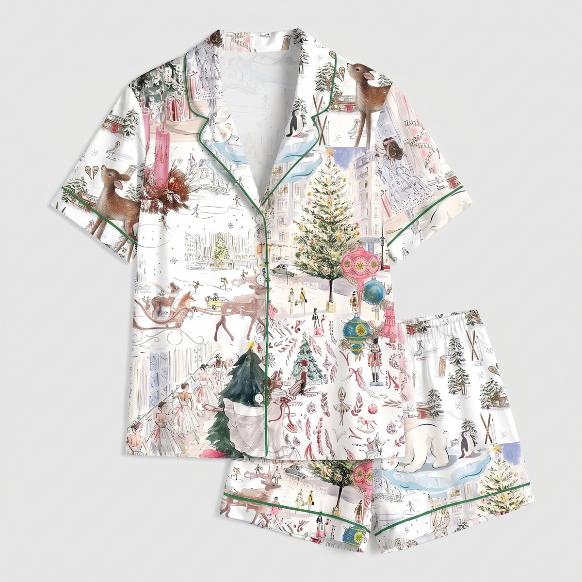 Winter Wonderland Ballet Women's Pajama Set - flat lay