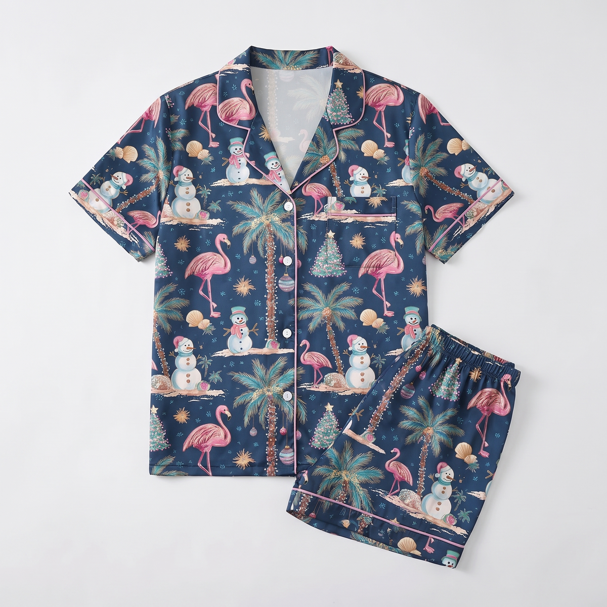 Fa La La Flamingos Women's Pajama Set - flat lay