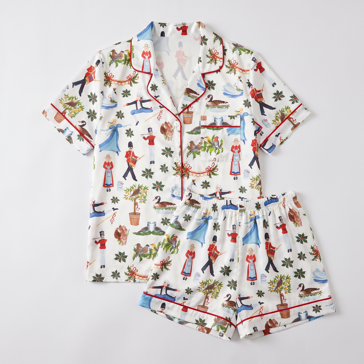 Twelve Days Characters Women's Pajama Set - flat lay