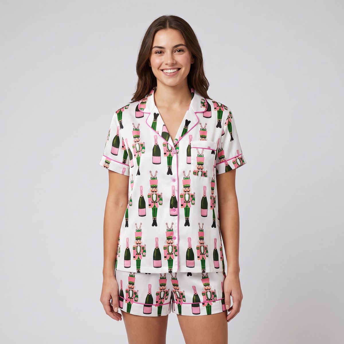 Nutcracker Bubbly Women's Pajama Set - White