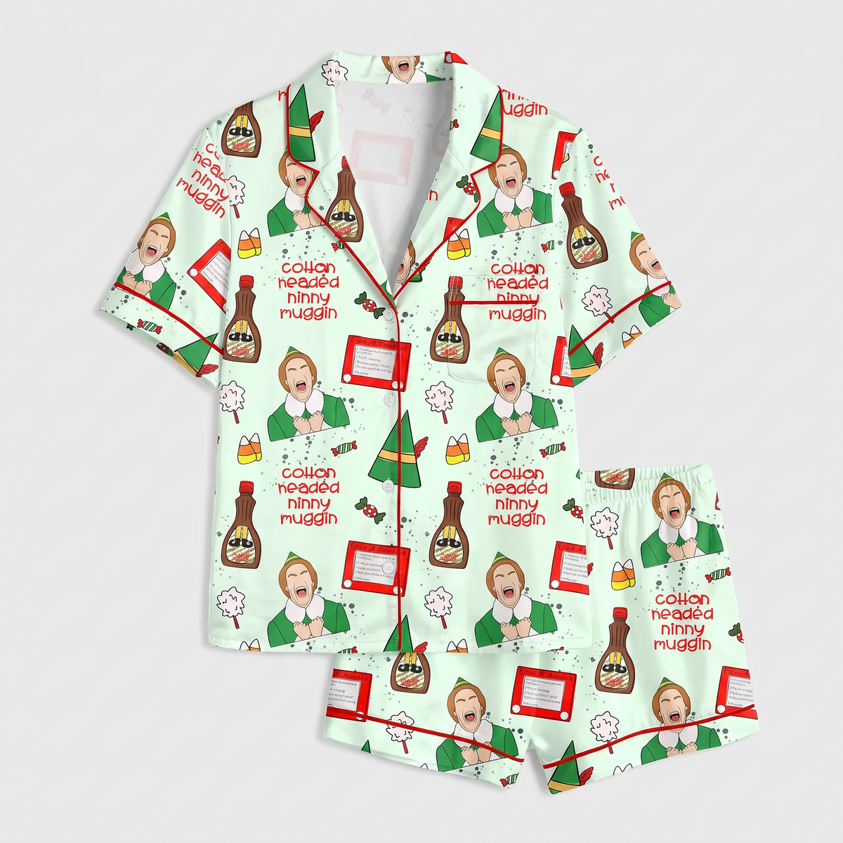 Cotton-Headed Ninny Muggins Inspired Women's Pajama Set - flat lay