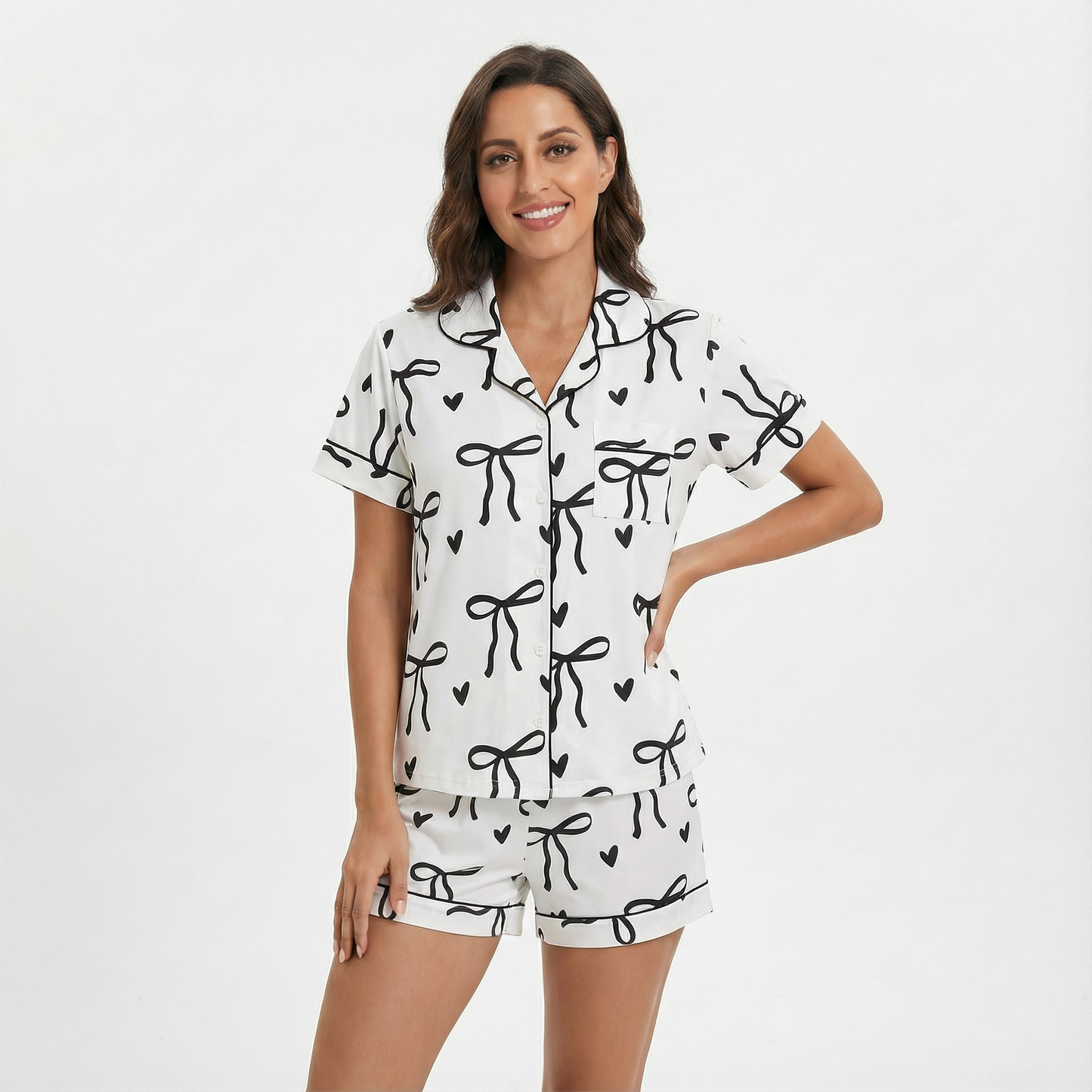Valentine's Day All-Over Bows Women's Pajama Set