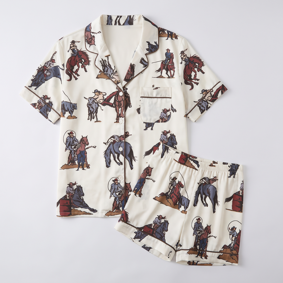 Rodeo Cowboys Women's Pajama Set - flat lay