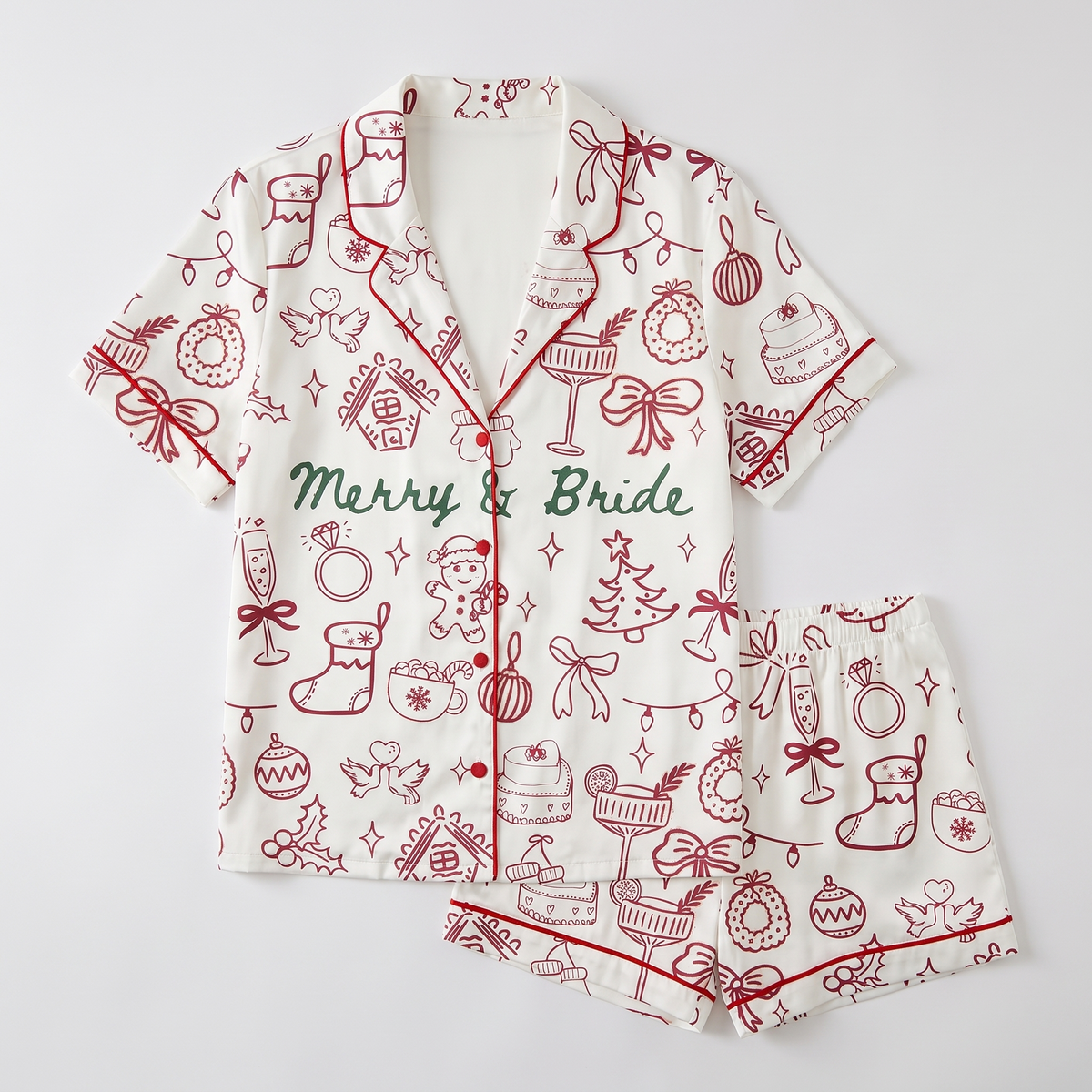 Merry & Bride Women's Pajama Set - flat lay