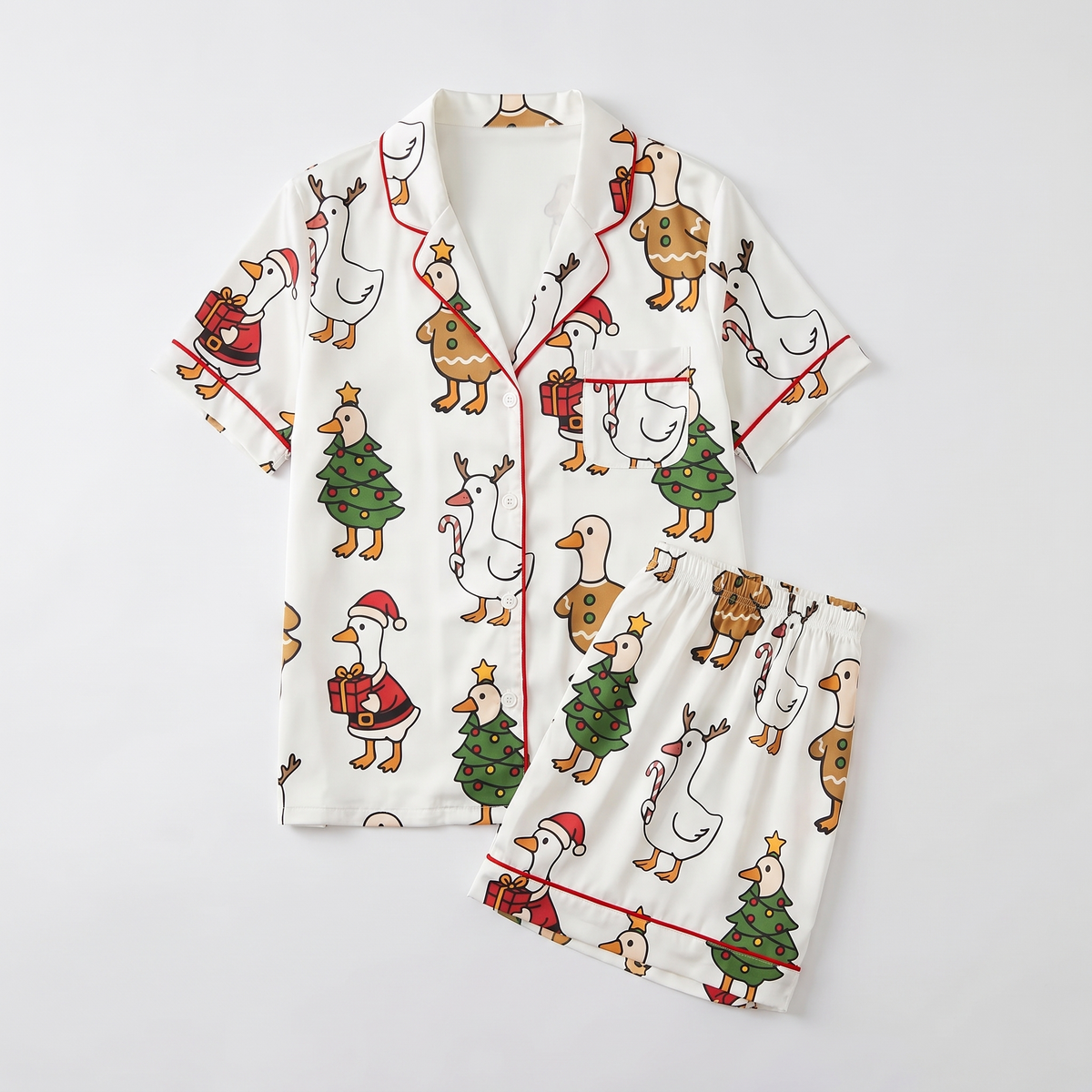 Just A Jolly Goose Women's Pajama Set - flat lay