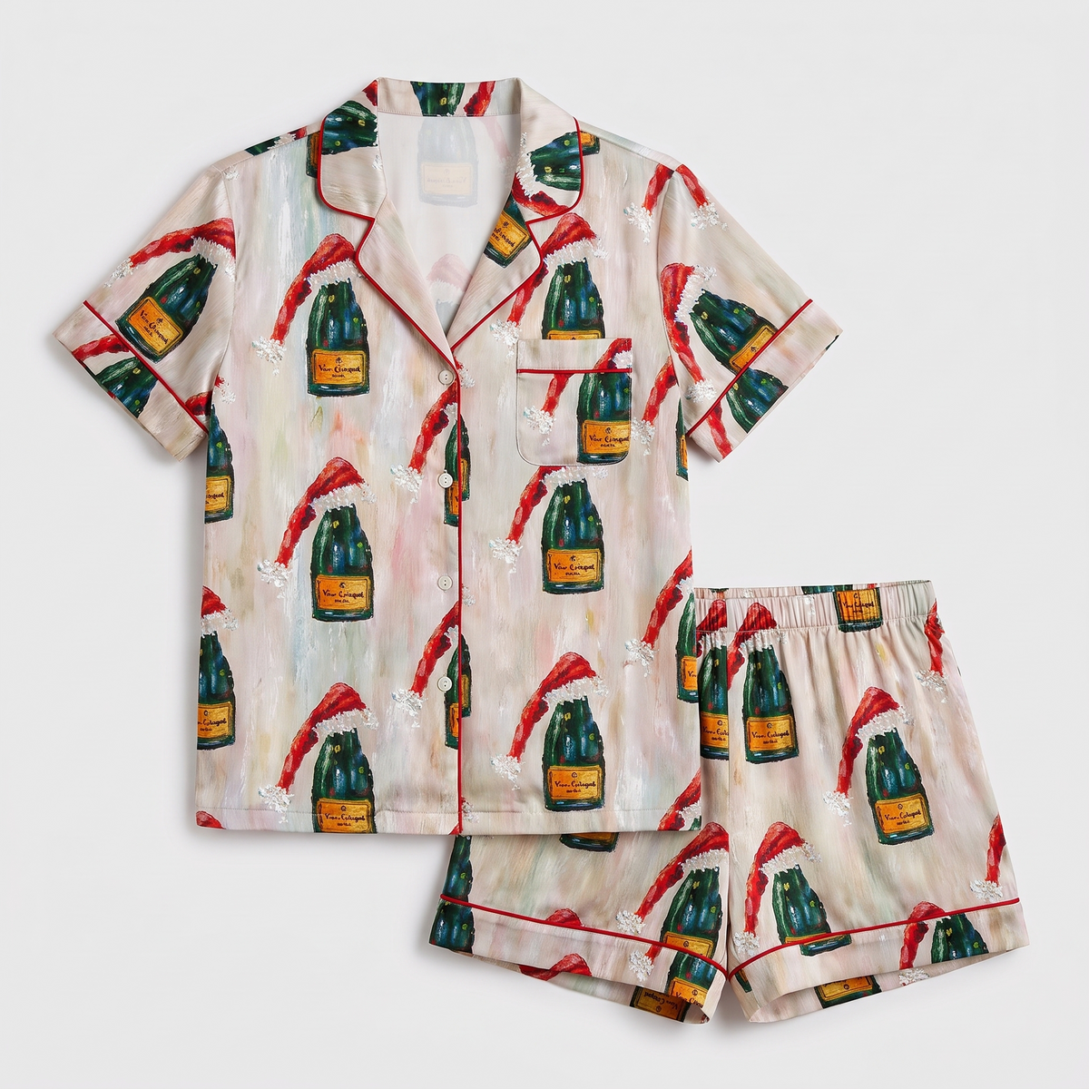 All I Want For Christmas Is Champagne Women's Pajama Set - flat lay