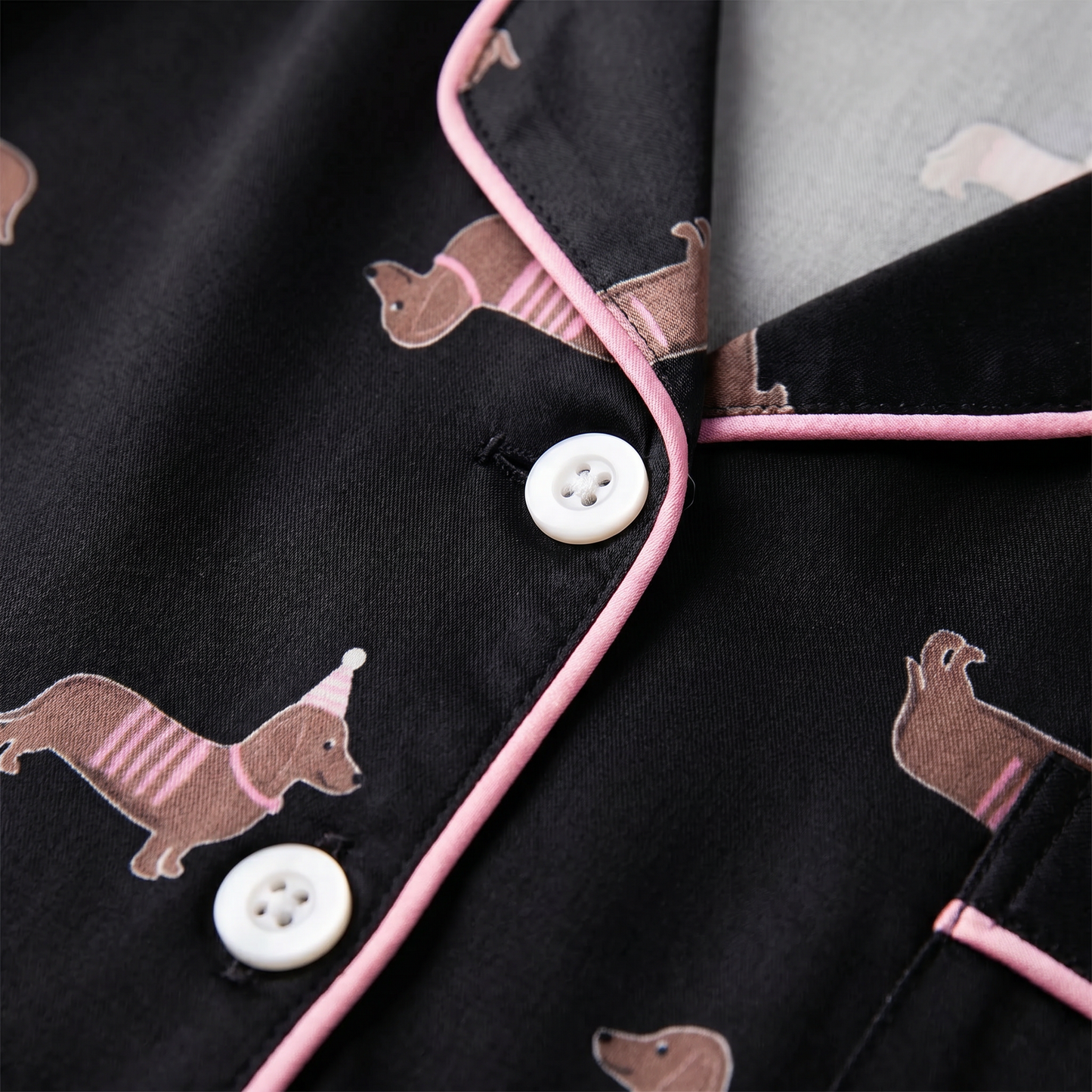 Mini Pink Dachshund Pajamas