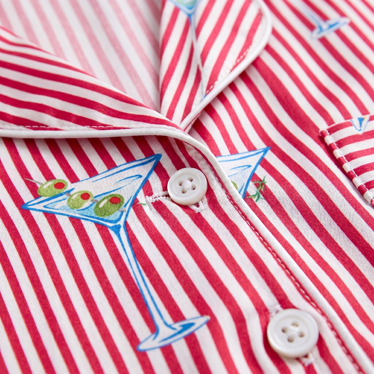 "Five O'Clock Somewhere" Women's Striped Martini Pajamas