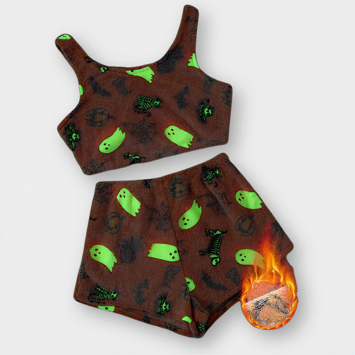 Glow In The Dark Fuzzy Halloween Lounge Set