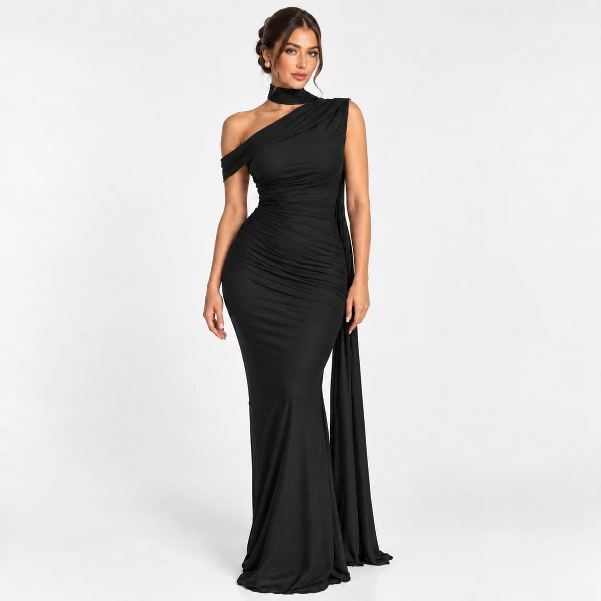 Women's One-Shoulder Snatched Hourglass Shaping Gown