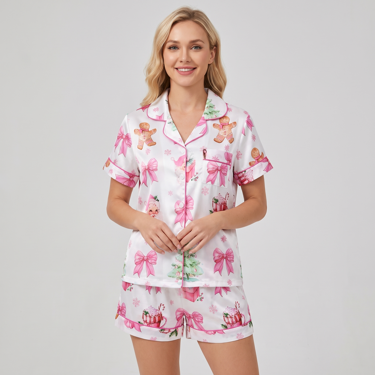 Cookies For Santa Women's Pajama Set - short sleeve and shorts