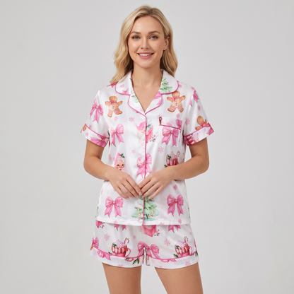 Cookies For Santa Women's Pajama Set - short sleeve and shorts