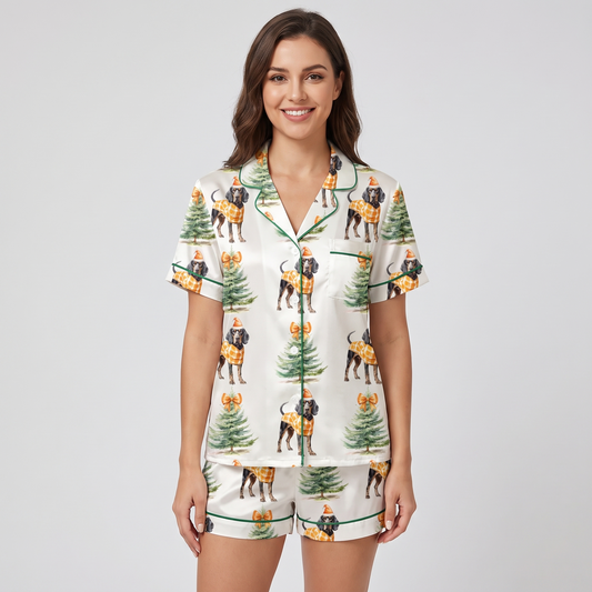 Tennessee Orange Christmas Women's Pajama Set - short sleeve and shorts