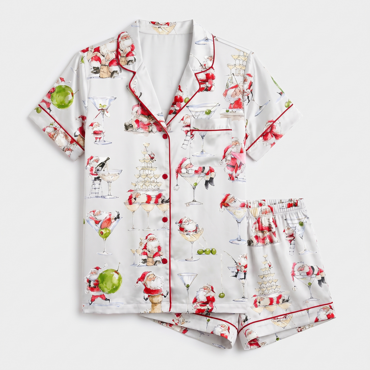Santa After Hours Women's Pajama Set - flat lay