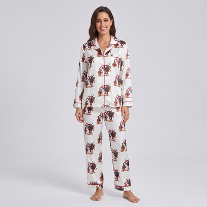 Rodeo Santa Women's Pajama Set - long sleeve and pants