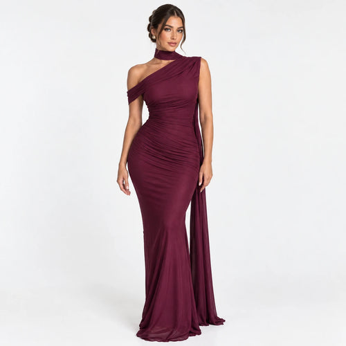 Women's One-Shoulder Snatched Hourglass Shaping Gown