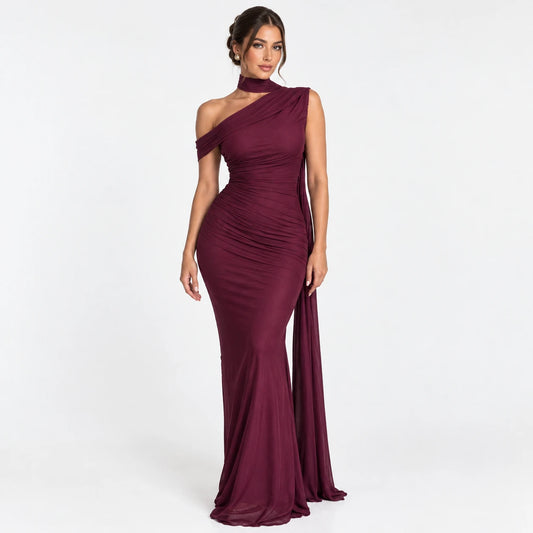 Women's One-Shoulder Snatched Hourglass Shaping Gown