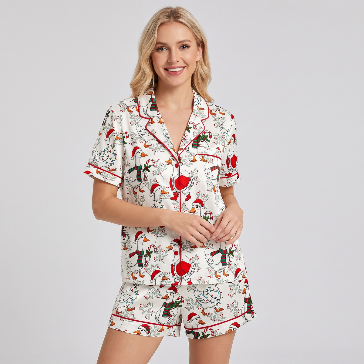 Honk If You're Merry Women's Pajama Set - short sleeve and shorts