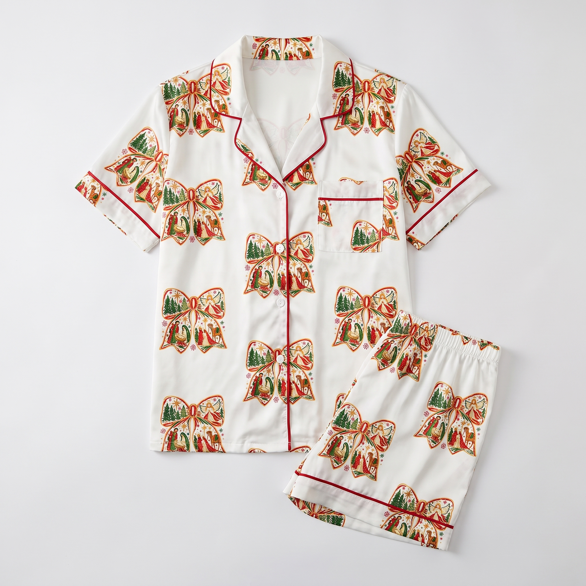 Every Knee Shall Bow Women's Pajama Set - flat lay