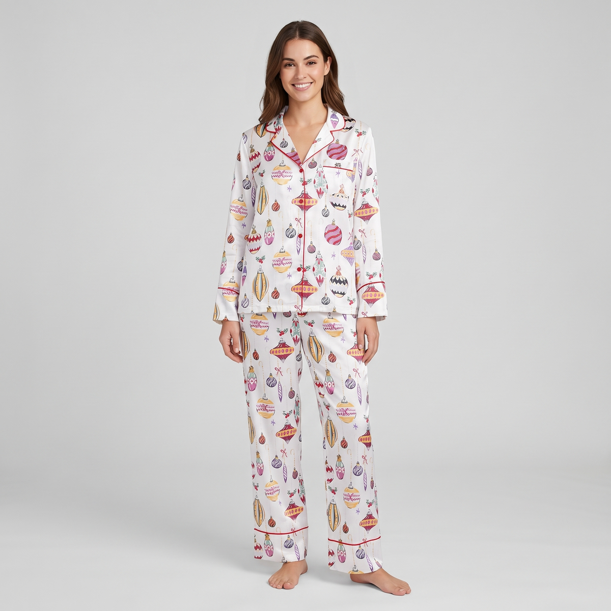 Vintage Glass Ornaments Women's Pajama Set - long sleeve and pants