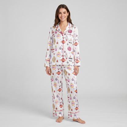 Vintage Glass Ornaments Women's Pajama Set - long sleeve and pants