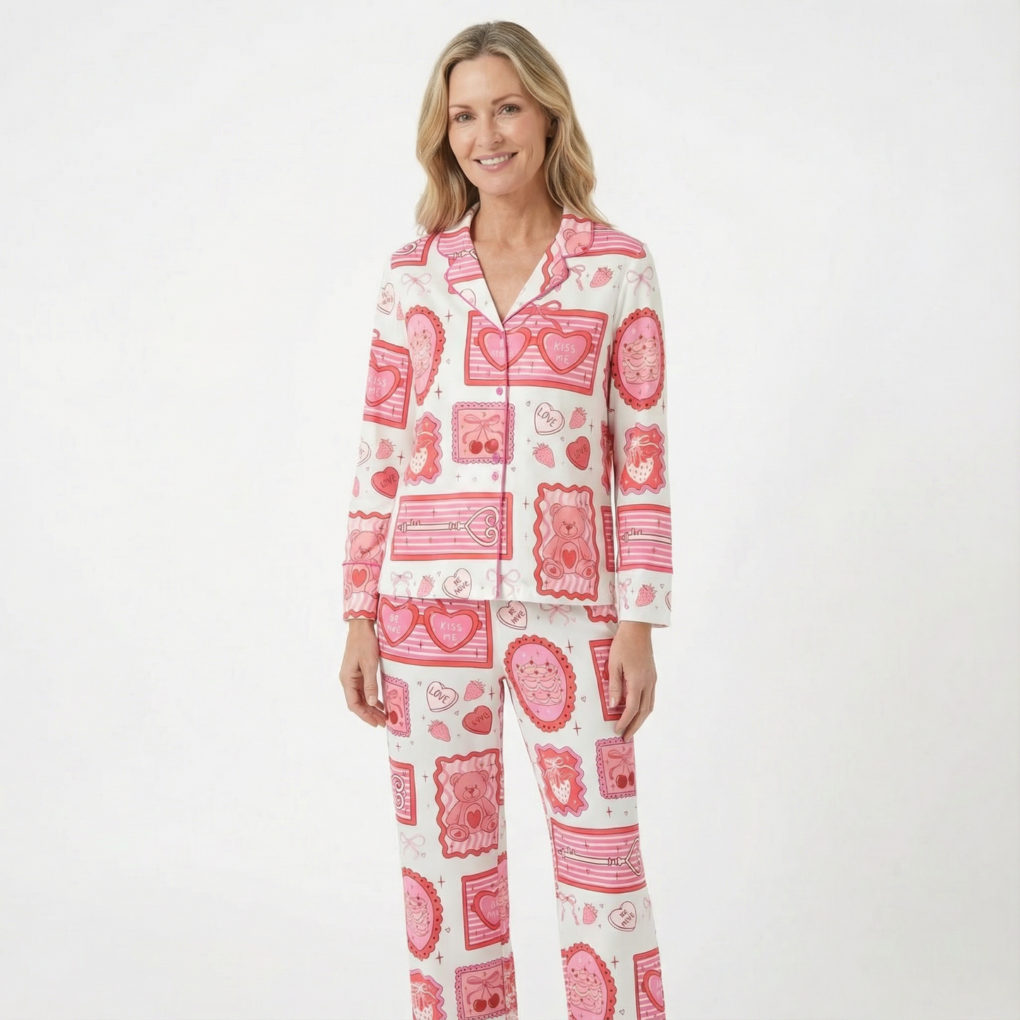 Valentine's Day Be Mine, Kiss Me Women's Pajama Set
