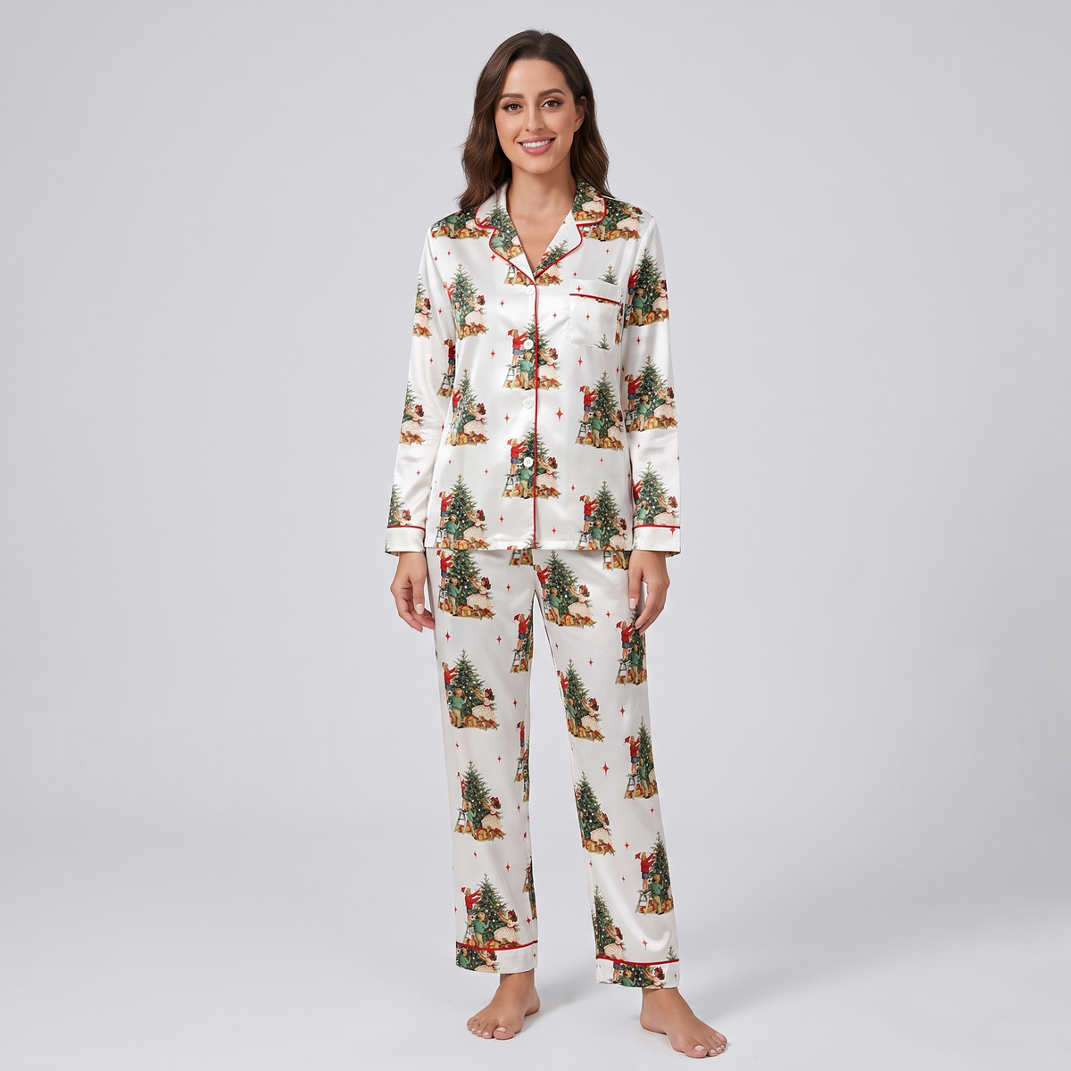 About To Deck These Halls Women's Pajama Set - long sleeve and pants