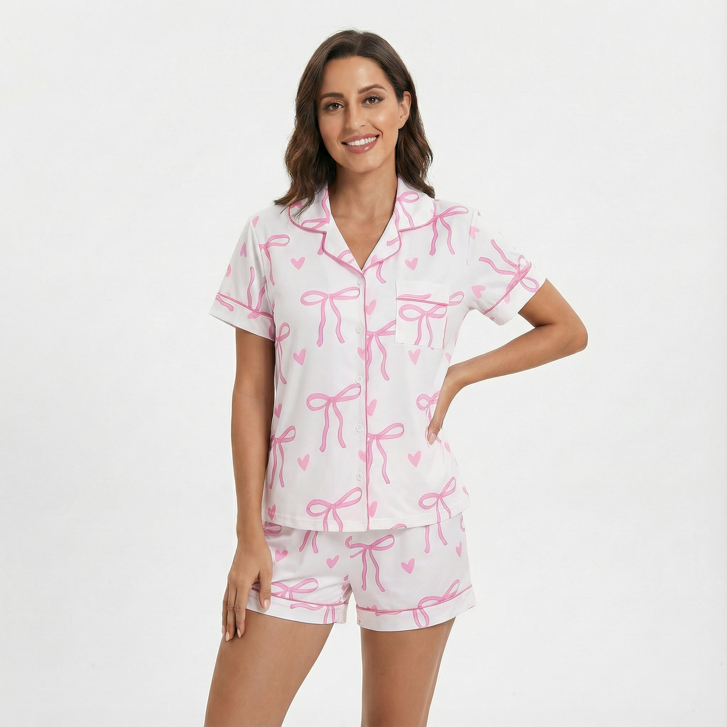 Valentine's Day All-Over Bows Women's Pajama Set