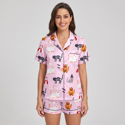 Costume Kittens Women's Pajama Set - short sleeve and shorts