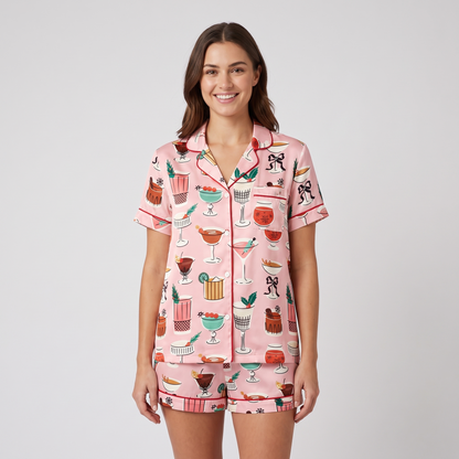 Tinsel & Tinis Women's Pajama Set - short sleeve and shorts