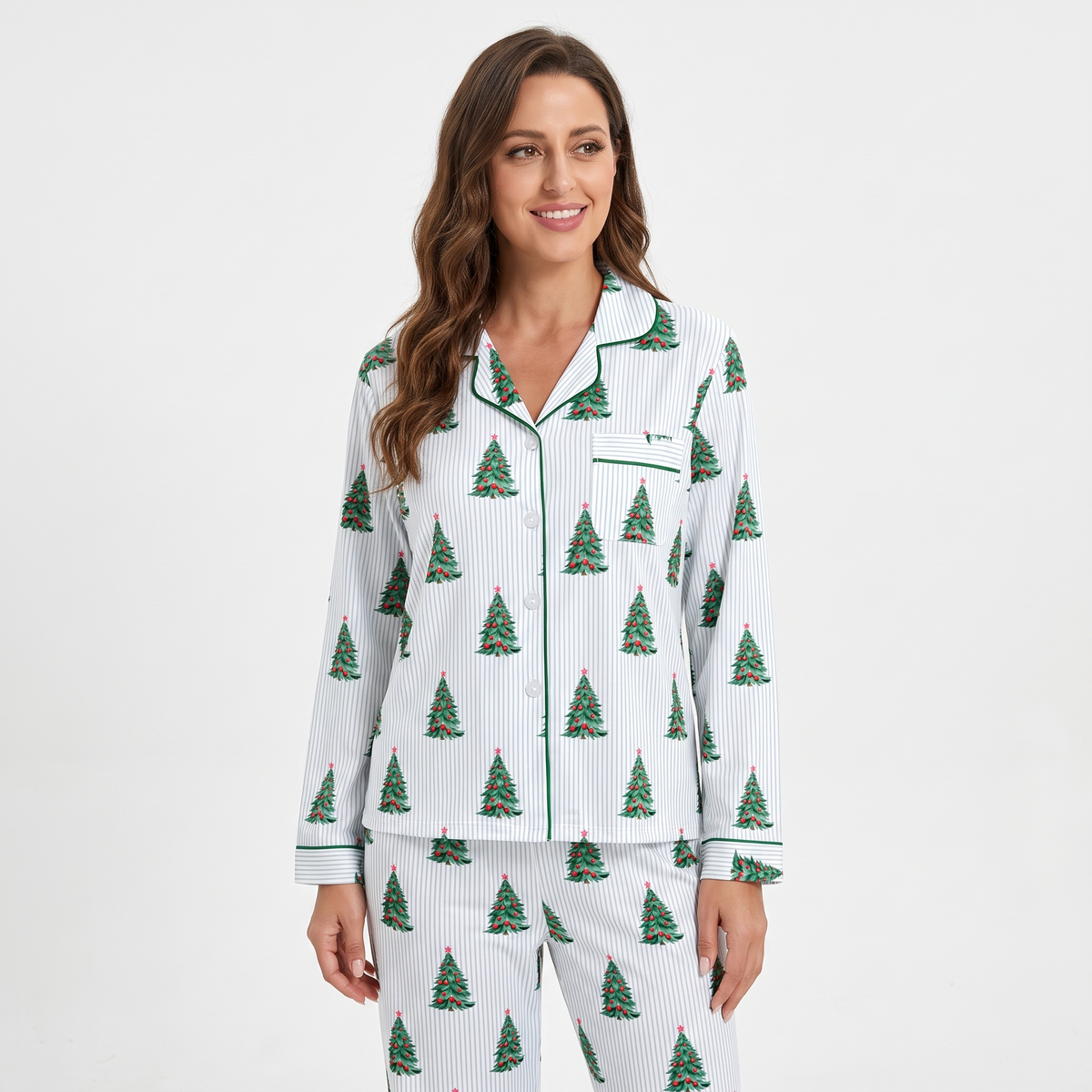 Pinstripe Pines Women's Pajama Set - long sleeve and pants