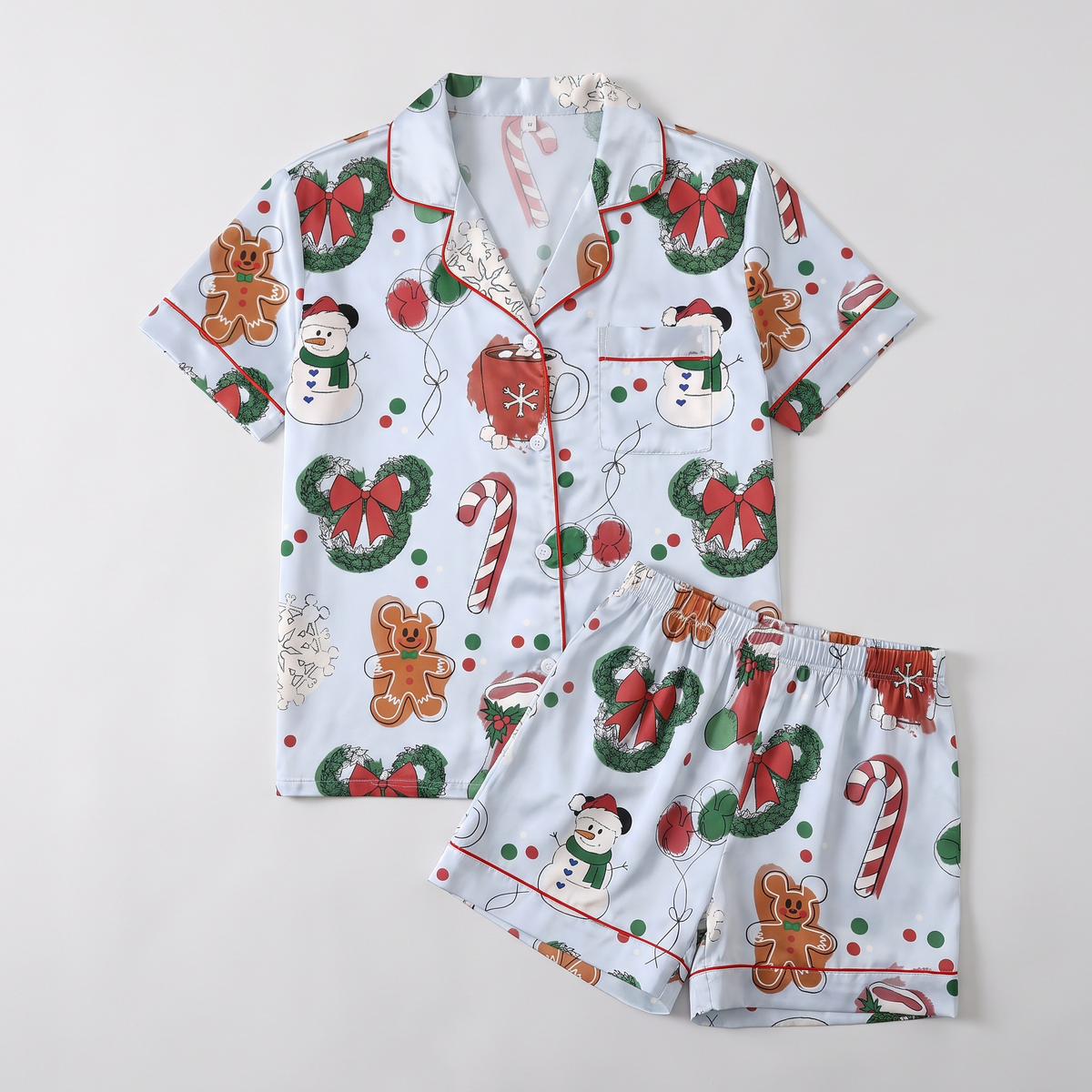 Magical Christmas Wreaths Inspired Women's Pajama Set - flat lay