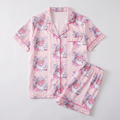 Cool Santa Shades Women's Pajama Set - flat lay