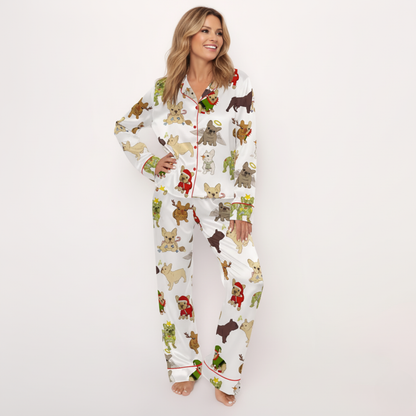 Christmas Frenchies Women's Pajama Set
