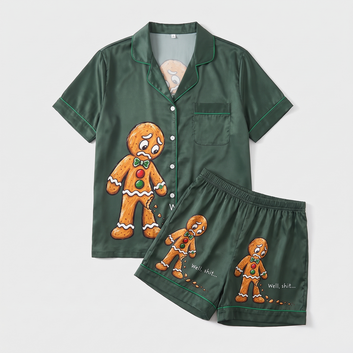 Oh Snap Gingerbread Women's Pajama Set - flat lay