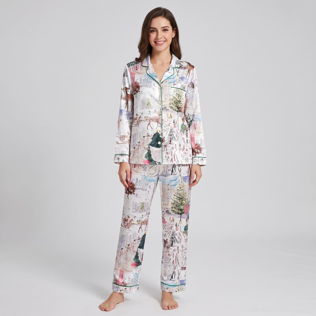 Winter Wonderland Ballet Women's Pajama Set - long sleeve and pants