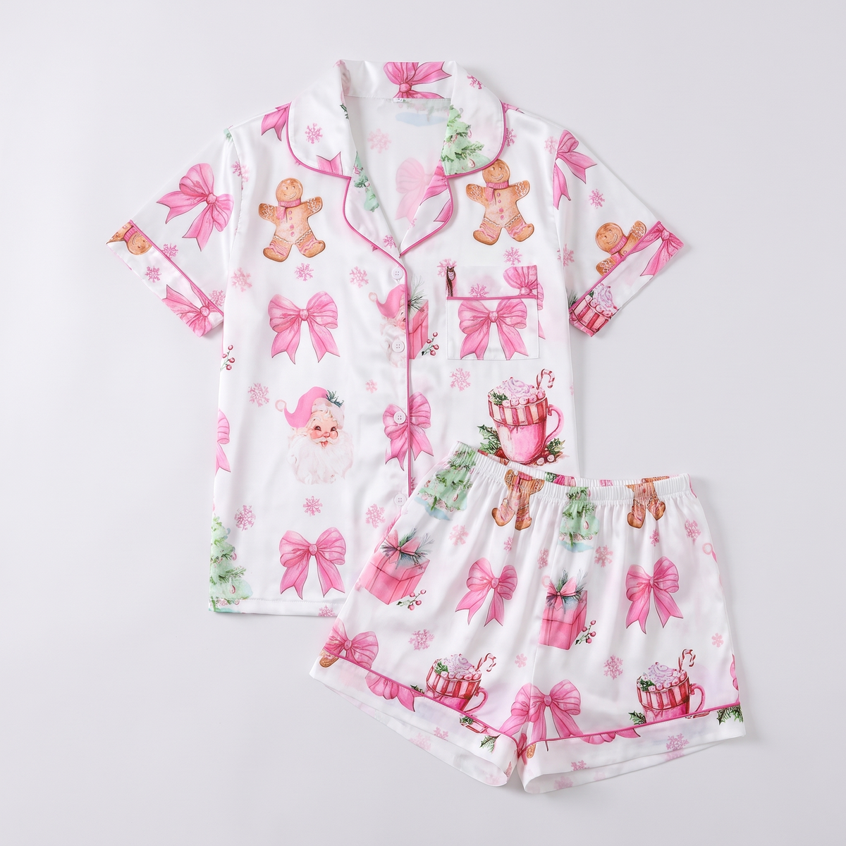 Cookies For Santa Women's Pajama Set - flat lay