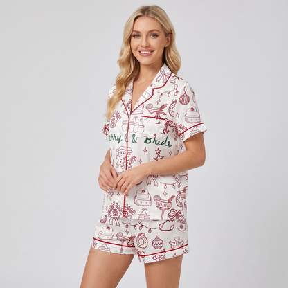 Merry & Bride Women's Pajama Set - short sleeve and shorts