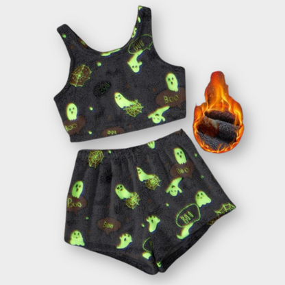 Glow In The Dark Fuzzy Halloween Lounge Set